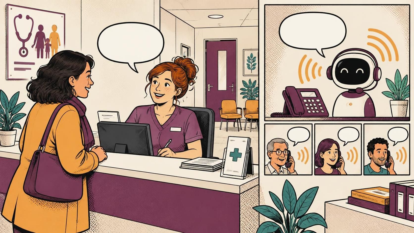 automatisez les appels entrants de votre cabinet médical grâce à un chatbot vocal ia : prise de rendez-vous, réponses aux patients et accueil téléphonique 24 h/24.